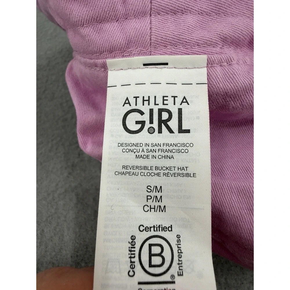 Athleta Girl Bucket Hat Size S/M Pink Purple Tie Dye Reversible Y2K Soft‎ Girl
